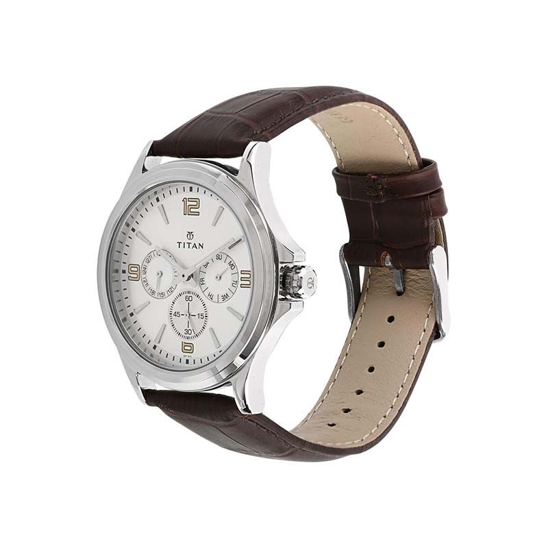 Titan Workwear Quartz 1698SL01 Analog Leather Strap Men's Watch