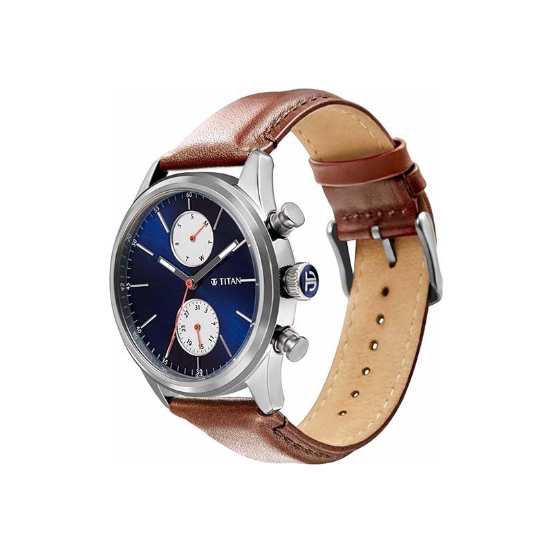 Titan Workwear Quartz 1805SL06 Analog Date Leather Strap Men’s Watch