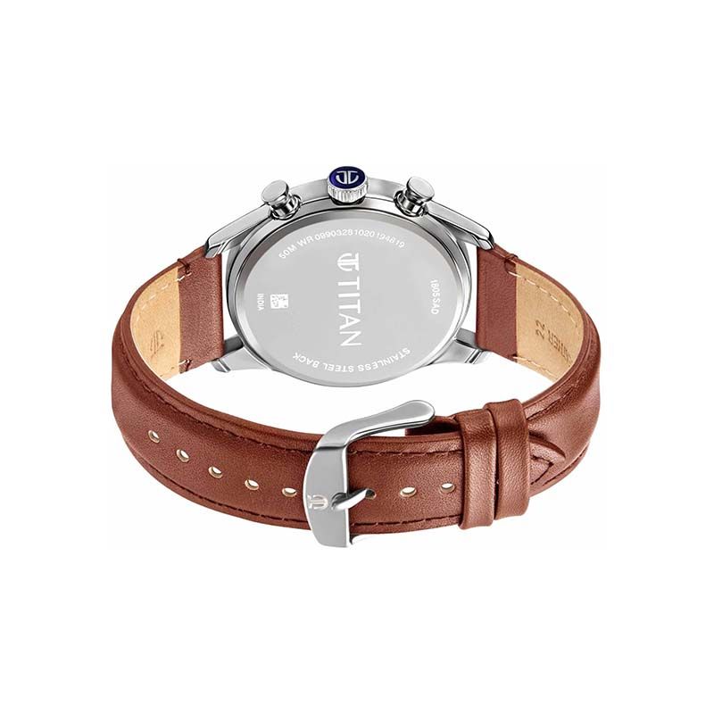 Titan Workwear Quartz 1805SL06 Analog Date Leather Strap Men’s Watch