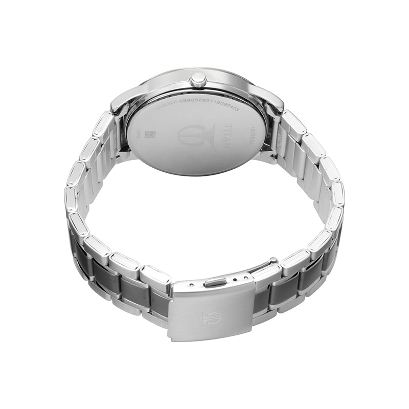 Titan Workwear Quartz 1806KM01 Analog Date Stainless Steel Strap Men's Watch