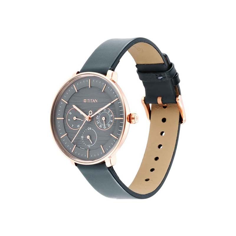 Titan Workwear Quartz 2651WL02 Analog Date Leather Strap Women's Watch