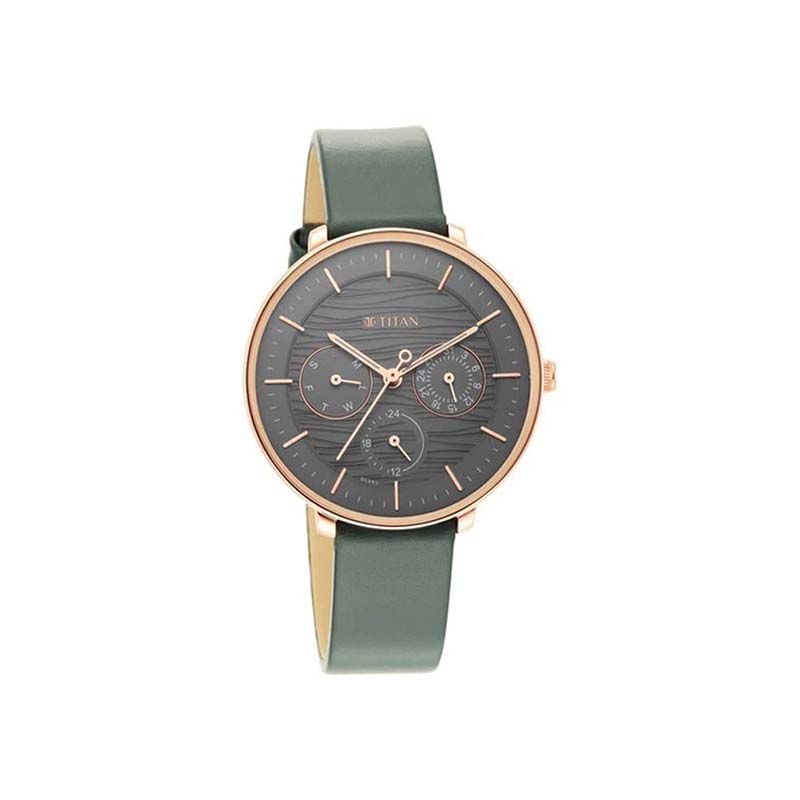 Titan Workwear Quartz 2651WL02 Analog Date Leather Strap Women's Watch