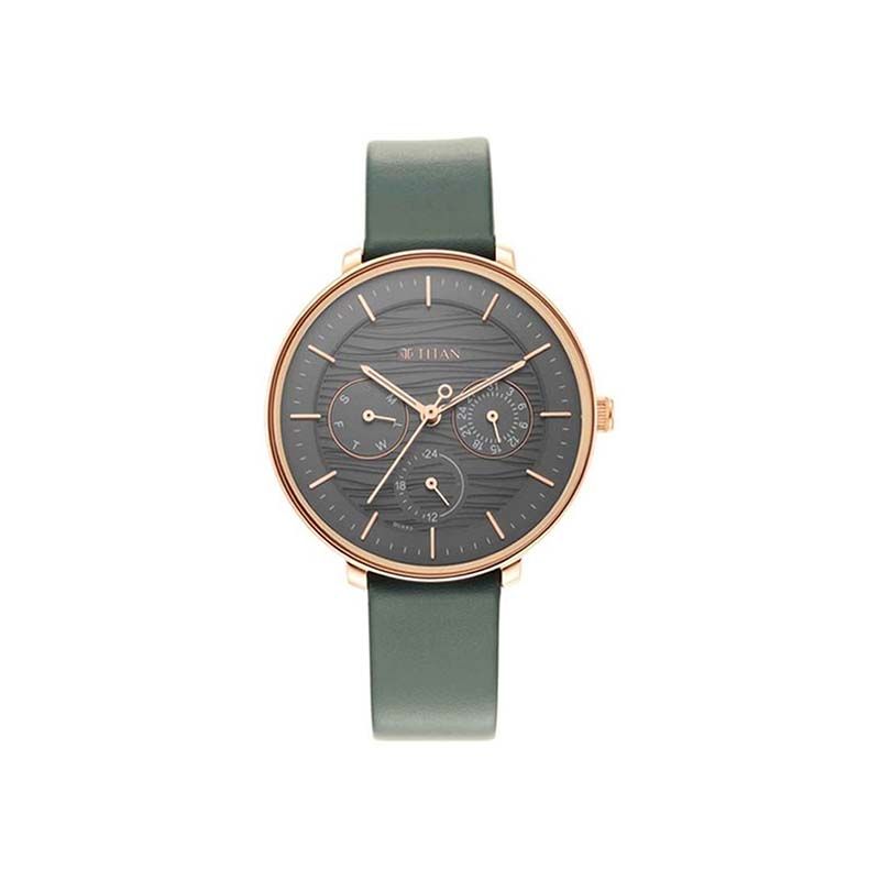 Titan Workwear Quartz 2651WL02 Analog Date Leather Strap Women's Watch