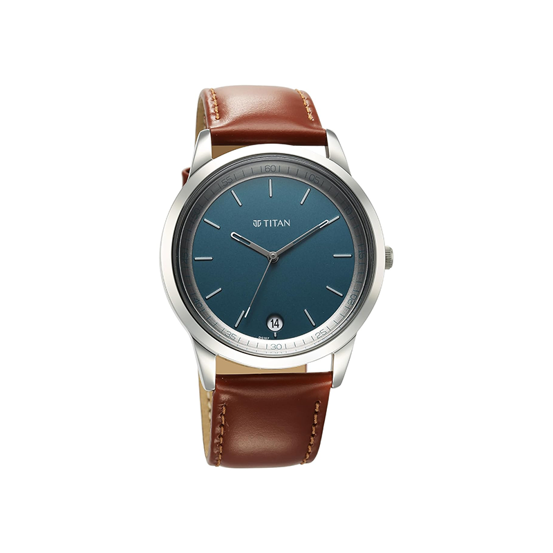 Titan Wrist Wit Quartz 1806SL12 Analog Date Leather Strap Men’s Watch