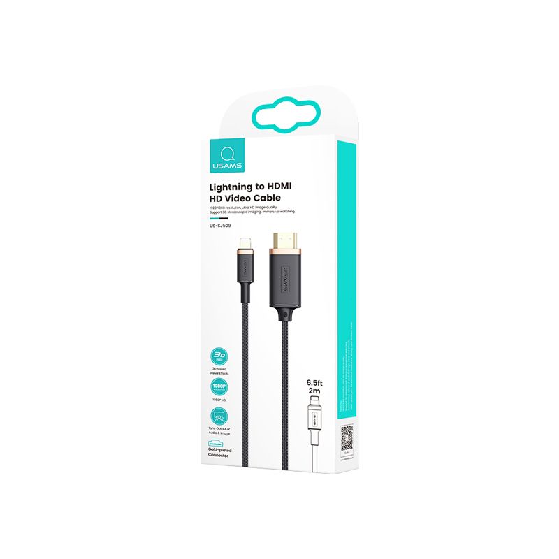 USAMS US-SJ509 Lightning to HDMI HD Video Cable 2m