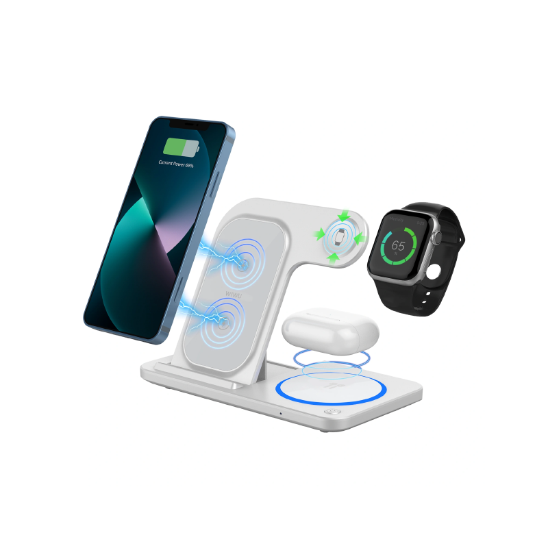 WIWU Wi-W020 3 in 1 Foldable Wireless Charger