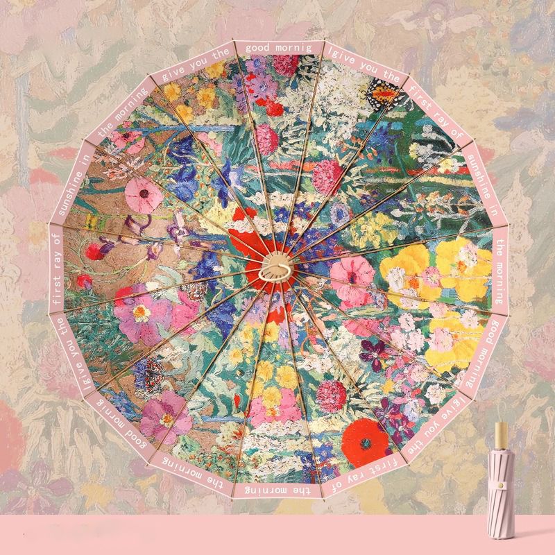 Color Bloom 16-Rib Sun & Rain Umbrella