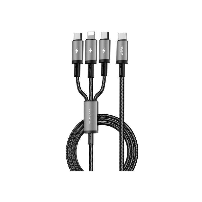 WiWU Wi-C060 3 in 1 USB C to Dual Type-C IP Fast Charging Cable - 66W