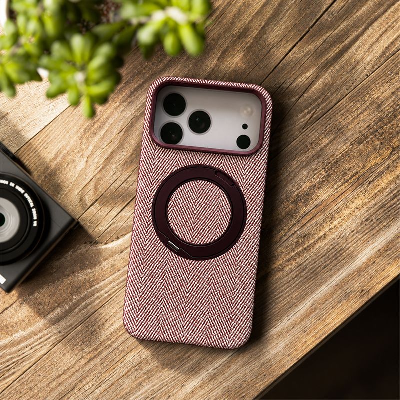 X-Level Magnetic Kickstand Textured Leather Case for iPhone 18 Series