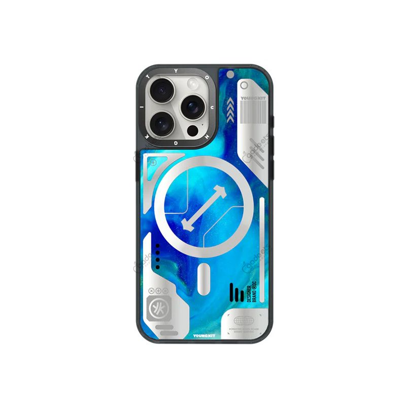 Youngkit Cyberpunk Luminous Quicksand Case for iPhone 15 Pro Max