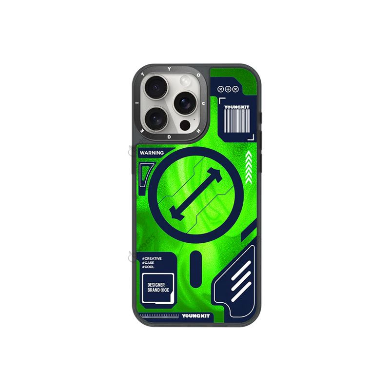 Youngkit Cyberpunk Luminous Quicksand Case for iPhone 15 Pro Max