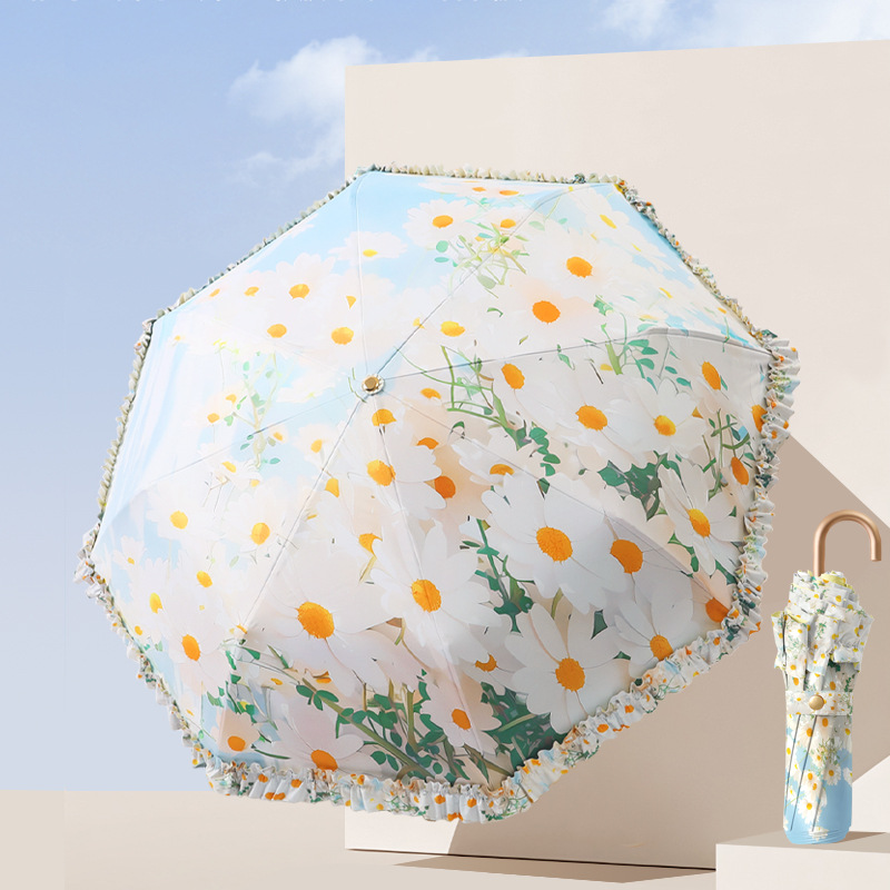 Lumina Lace Curved-Handle Anti-UV Umbrella