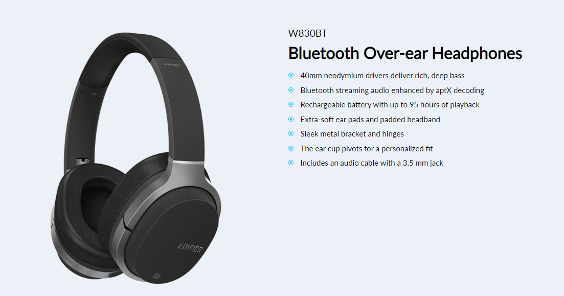 Edifier W830bt Bluetooth Over Ear Headphones 1285