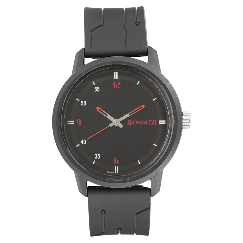 Sonata Volt Quartz NT77085PP04W Analog Plastic Strap Men’s Watch