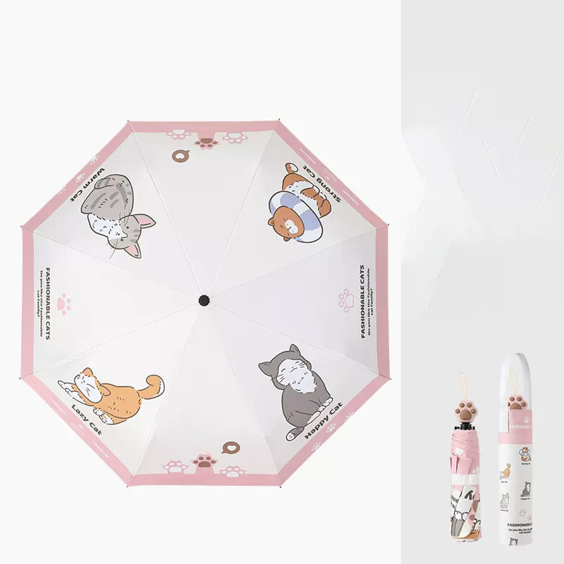 The Cat Paws 21-inch 6-Rib Handbag-Style Umbrella