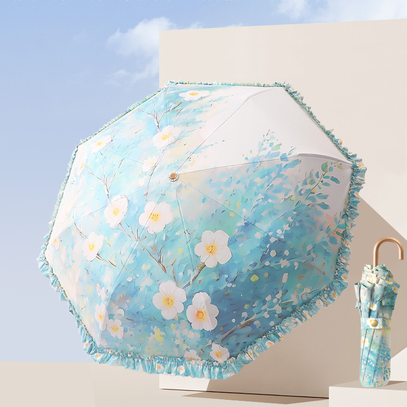 Lumina Lace Curved-Handle Anti-UV Umbrella