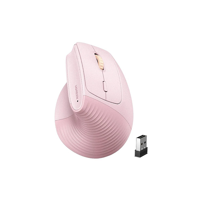 Ugreen M571 (65666) Wireless (Dual Mode) Pink Vertical Mouse #65666