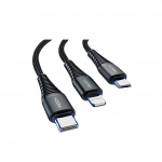 Rock Hi-Tensile 3-in-1 USB Charging Cable