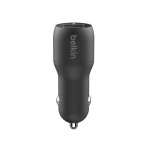 Belkin Dual USB-A Car Charger 24W with Lightning Cable 1M