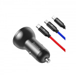 Baseus Digital Display Dual USB 4.8A Car Charger Suit