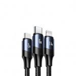 Usams US-SJ510 U71 3IN1 Aluminum Alloy Fast Charging Data Cable