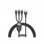 Baseus One-for-three Fast Charging Data Cable USB to M+L+C 66W