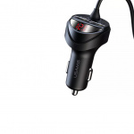 Usams US-CC119 3.4A Dual USB Car Charger with 3 in 1 Spring Cable