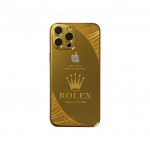 iPhone 13 Pro Max 24k Gold Edition Rolex With Apple Diamond Logo