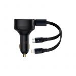 Baseus Enjoyment Retractable 2-in-1 Car Charger C+L 30W