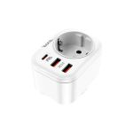 Hoco NS3 3 USB + 1 Bit Multifunctional Safety Socket 4000W