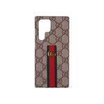 Leather Gucci Design Protective Case for Galaxy S23 Ultra