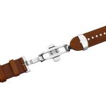 Smart Watch Strap - Calfskin Leather with Butterfly Deployment Clasp